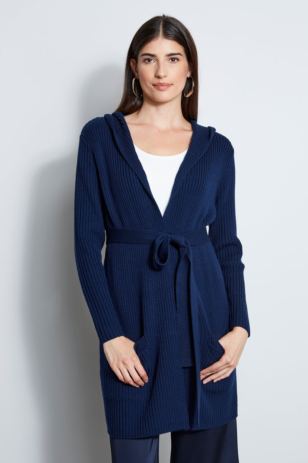 Tahari cardigan with best sale hood