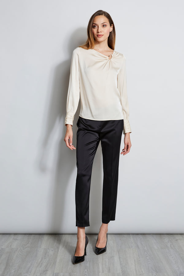 Asymmetric Silk Pearl Shirt
