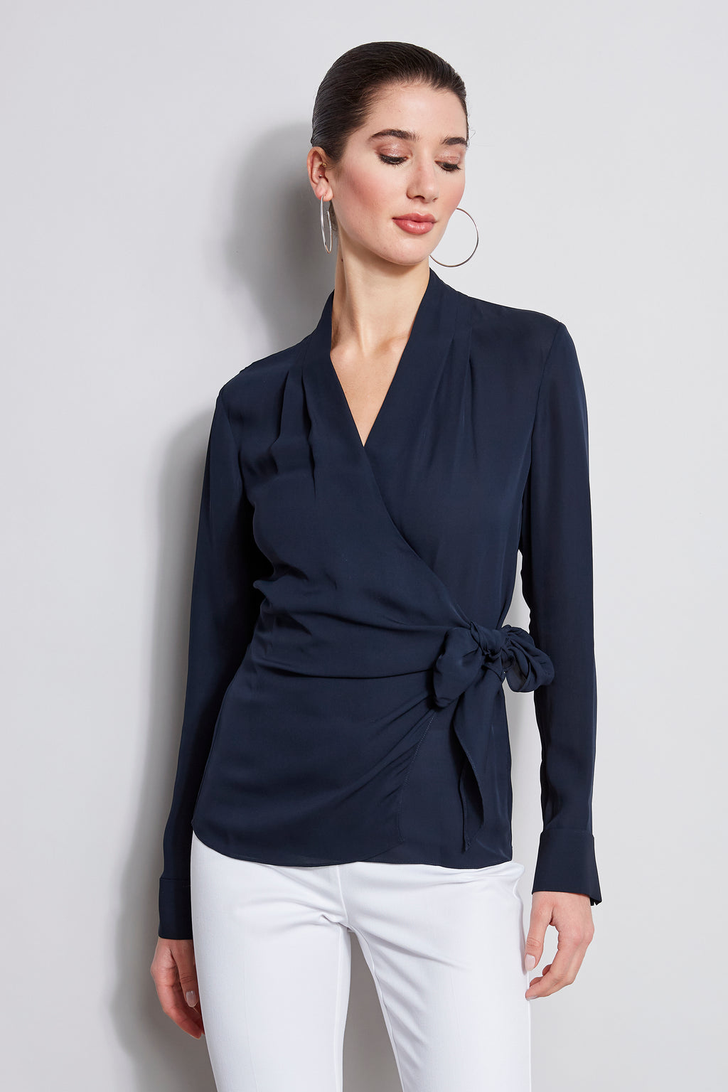 Wrap sales blouse silk