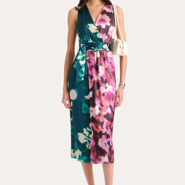 open lace back dress Dress Party Short by Tahari by Arthur Levine in Pink, Size:M main image 1