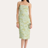 Sierra Ruched Silk Chiffon Dress