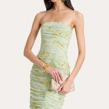 Sierra Ruched Silk Chiffon Dress