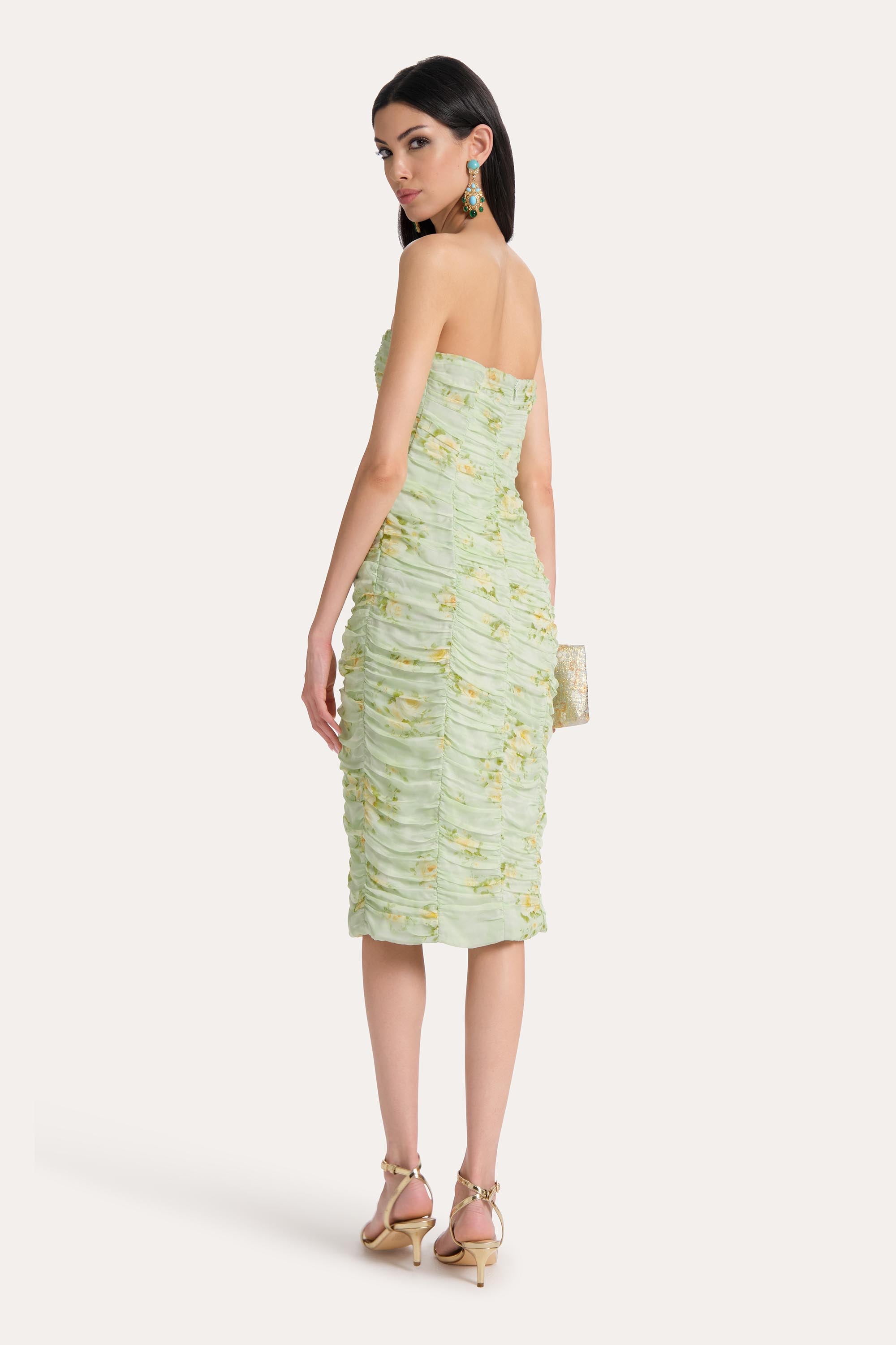 Sierra Ruched Silk Chiffon Dress