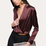 Violette Silk Satin Blouse