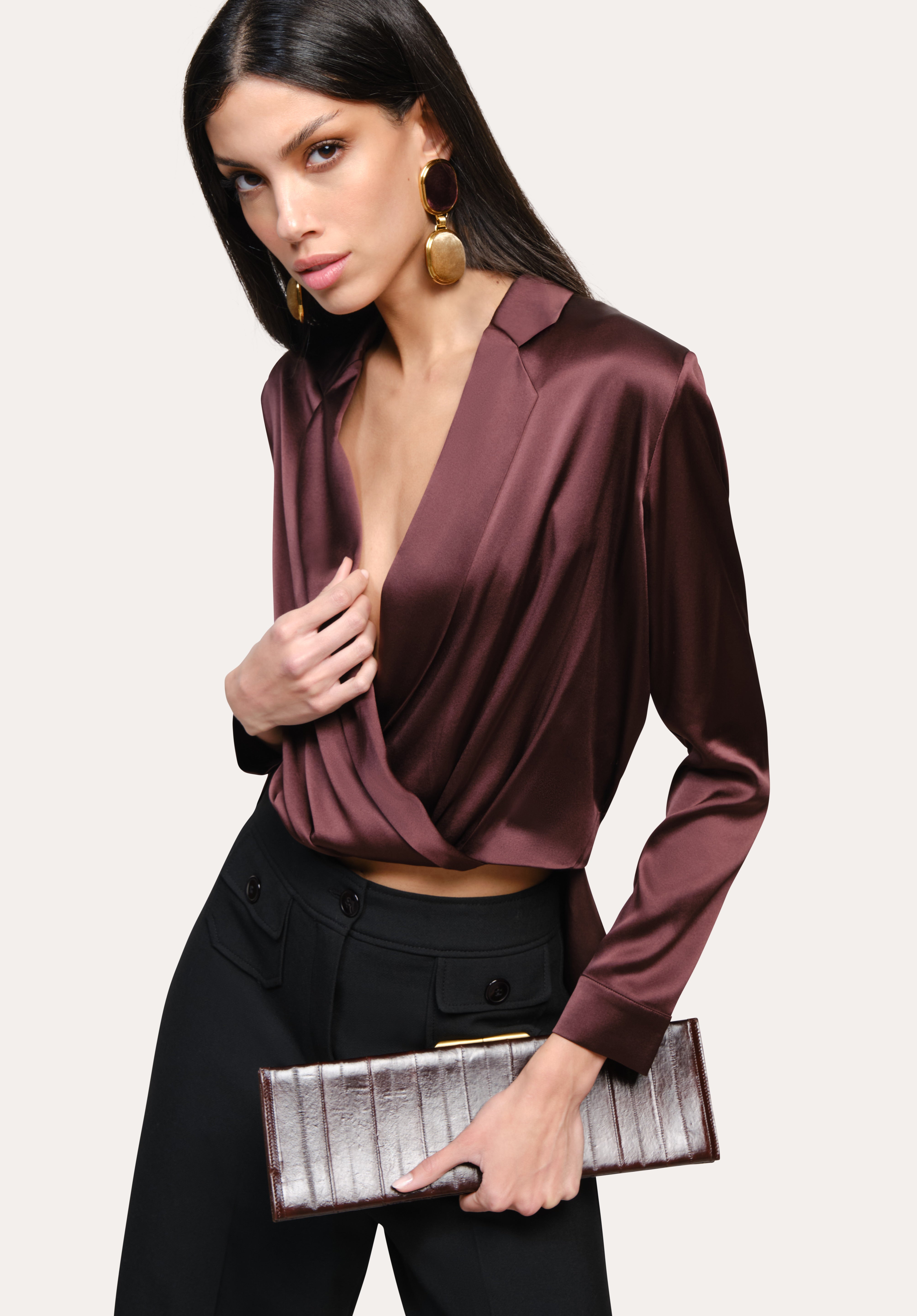 Violette Silk Satin Blouse