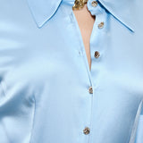 Sylvie Silk Charmeuse Short Sleeve Shirt