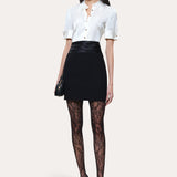 Sylvie Silk Charmeuse Short Sleeve Shirt