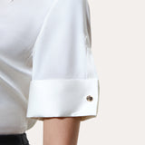 Sylvie Silk Charmeuse Short Sleeve Shirt