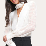 Chiffon Button Down Shirt