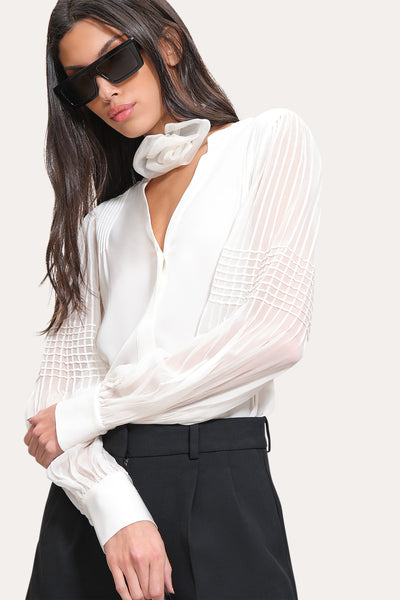 Chiffon Button Down Shirt Image 3