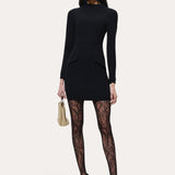 Harper Japanese Crepe Mock Neck Mini Dress