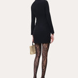 Harper Japanese Crepe Mock Neck Mini Dress