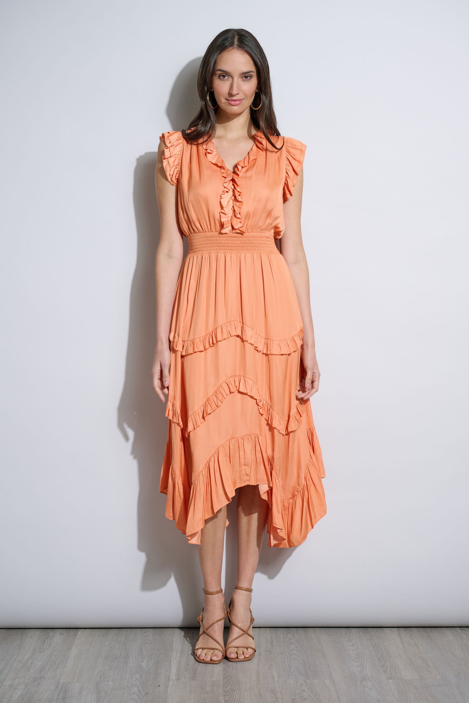 Ruffle Midi Dress Elie Tahari Ruffle Midi Dress Elie Tahari
