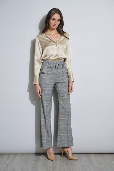 Plaid Belted Pant Image 4