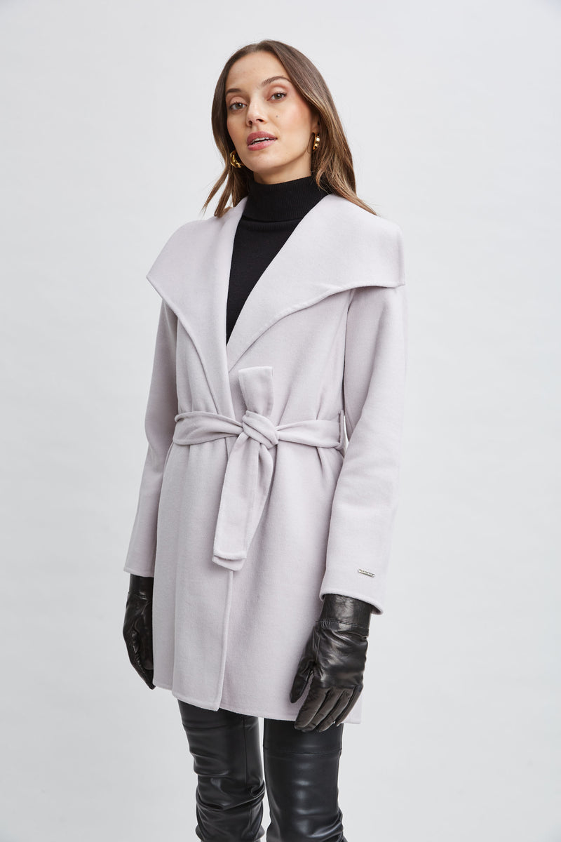 Tahari Wool Blend Wrap Coat Elie Tahari