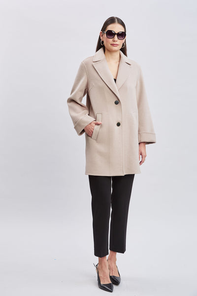 Tahari Double Face Wool Blend Two Button Coat Image 1