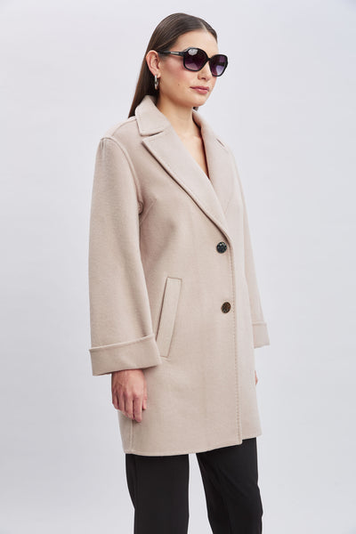 Tahari Double Face Wool Blend Two Button Coat Image 4
