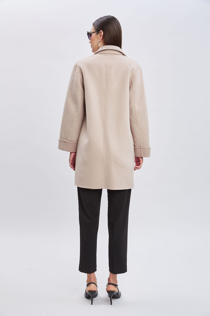 Tahari Double Face Wool Blend Two Button Coat