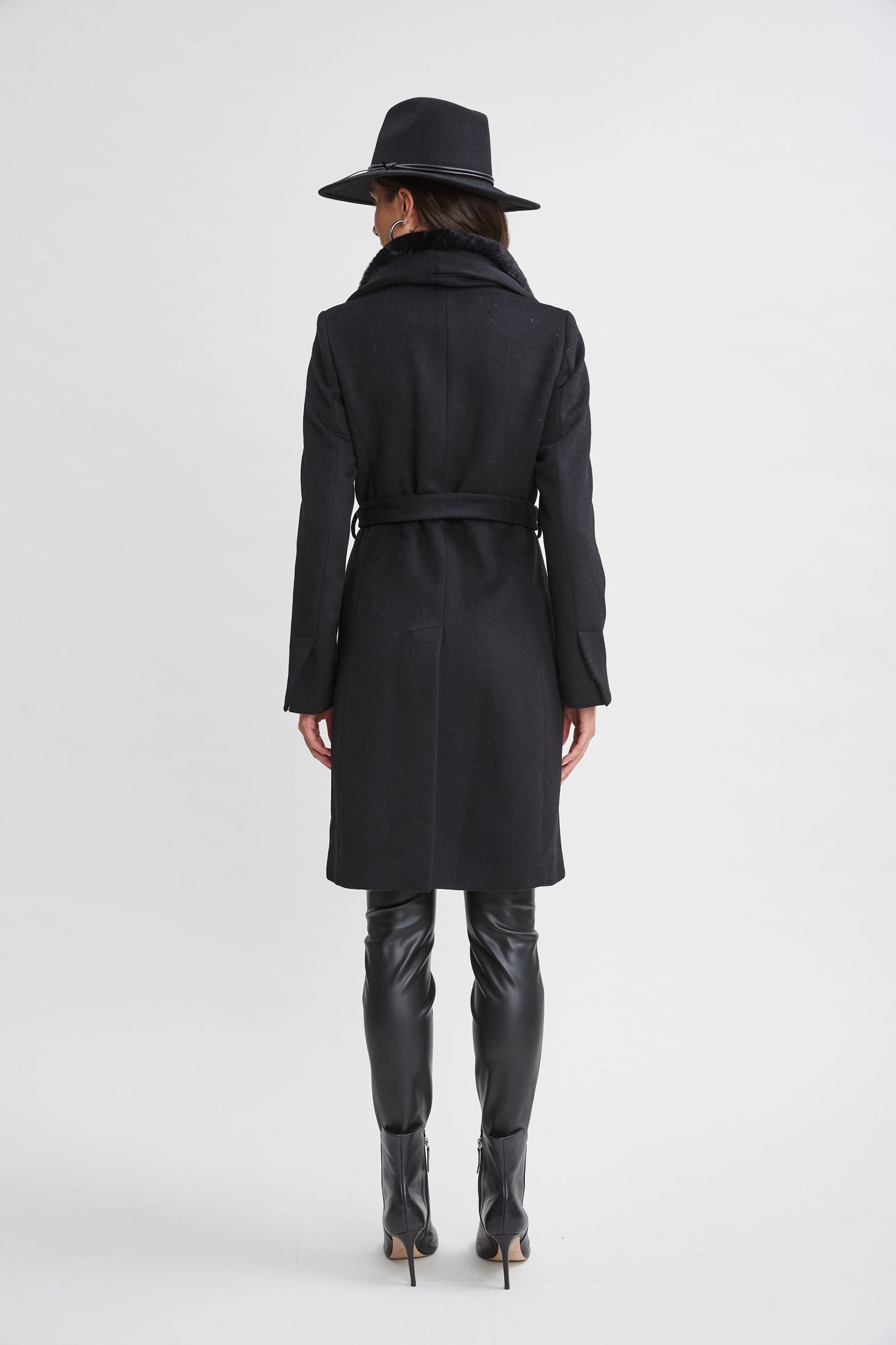 Tahari black coat hotsell