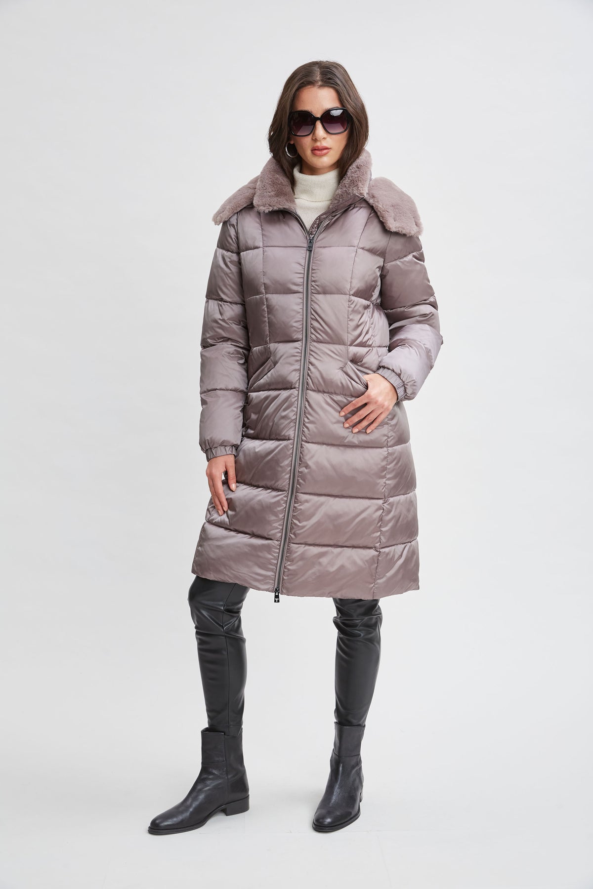 Tahari Faux Fur Trimmed Puffer Coat – Elie Tahari