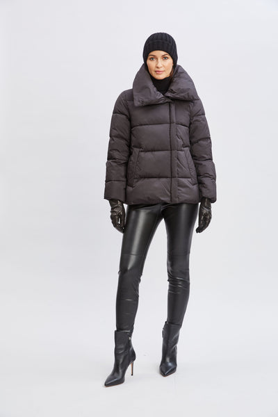 Tahari Asymmetric Short Puffer Coat Image 2