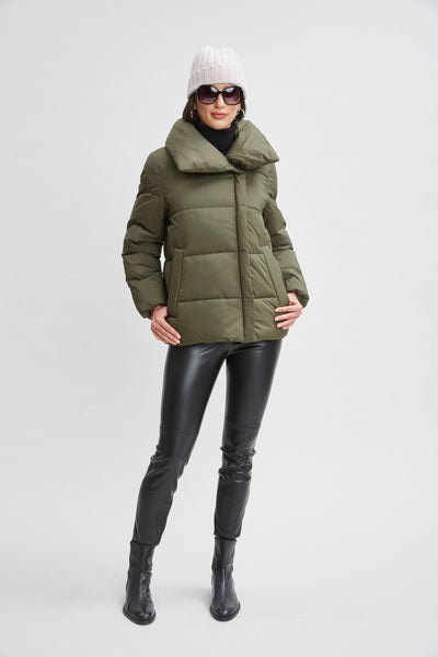 Tahari Asymmetric Short Puffer Coat Image 2