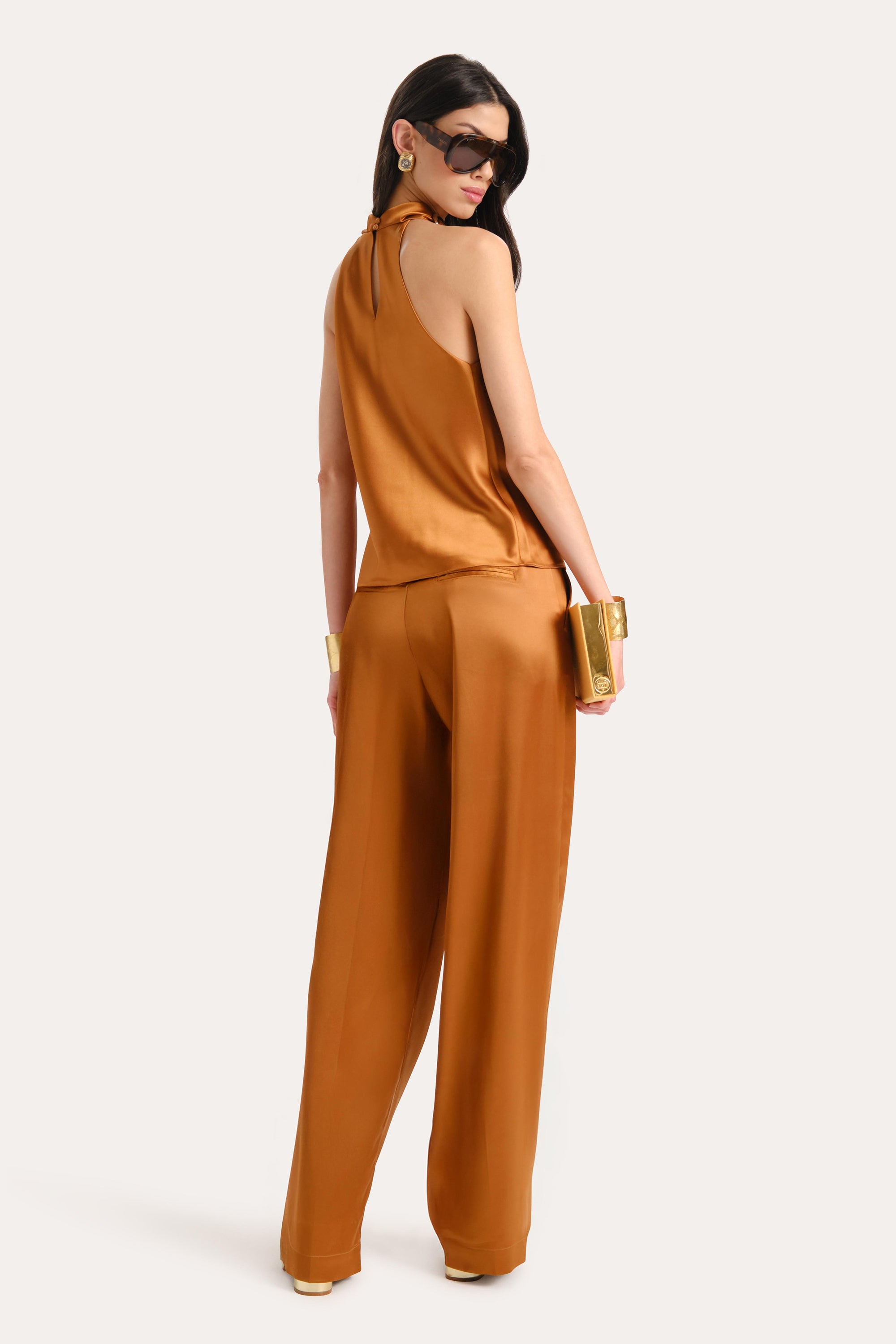 Kaia Satin Wide Leg Pant