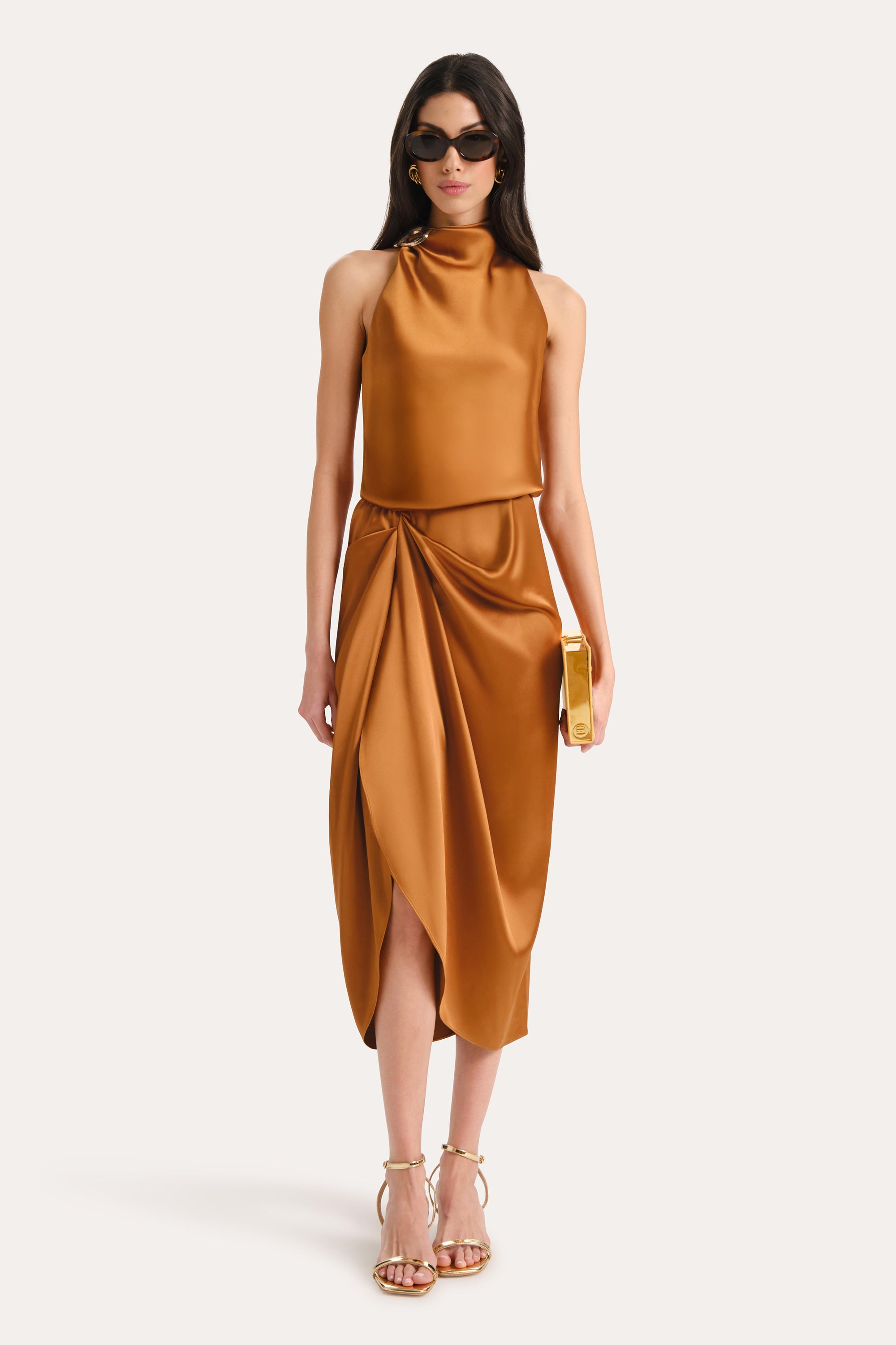 Josephine Draped Halter Dress