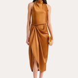 Josephine Draped Halter Dress