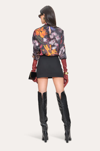 Midnight Blossom Print Top Image 4