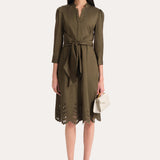 Cotton Tie Embroidered Dress