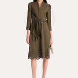 Cotton Tie Embroidered Dress