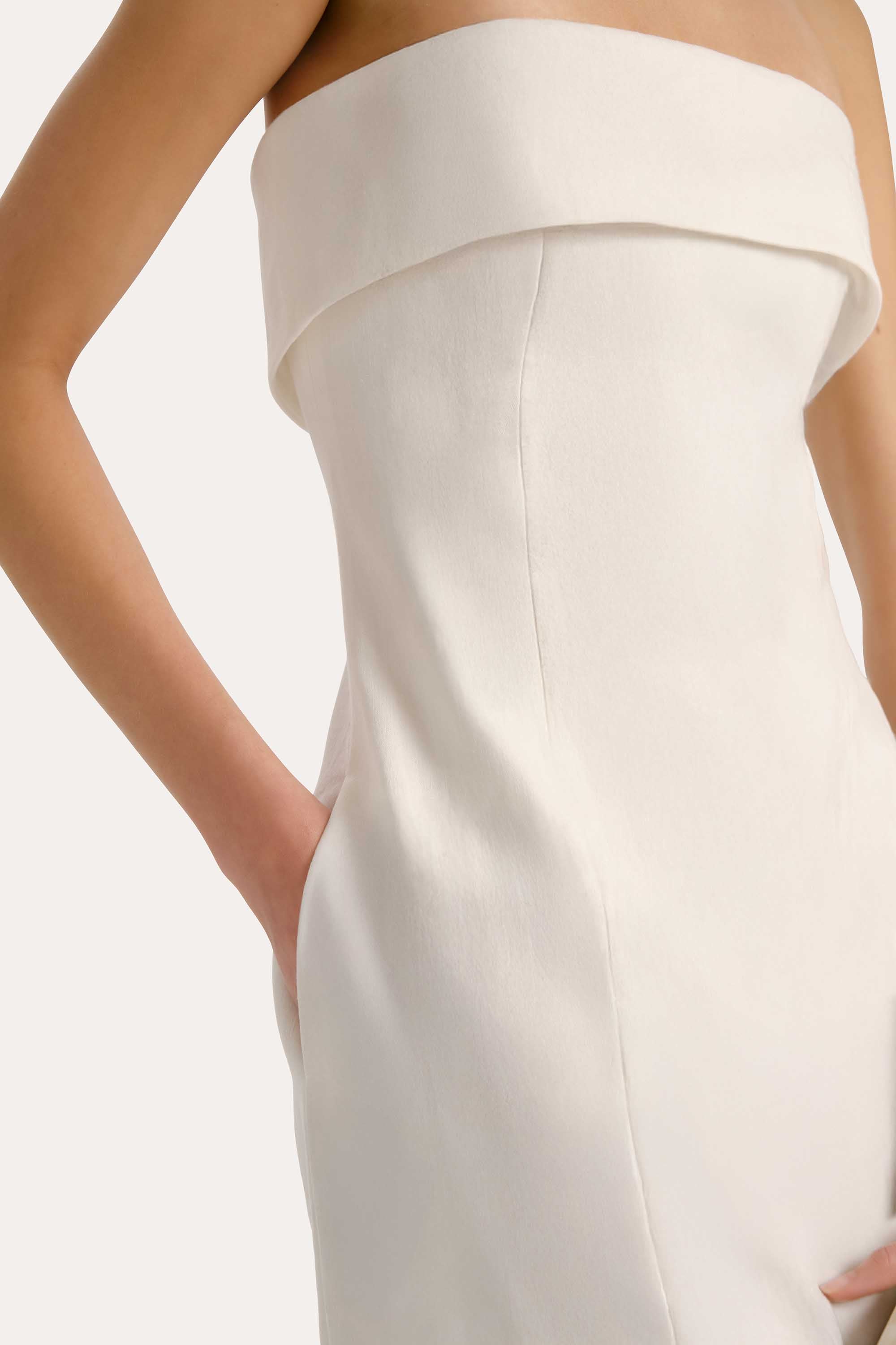 Lauren Linen Fold over Mini Dress
