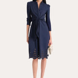 Cotton Tie Embroidered Dress
