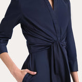 Cotton Tie Embroidered Dress