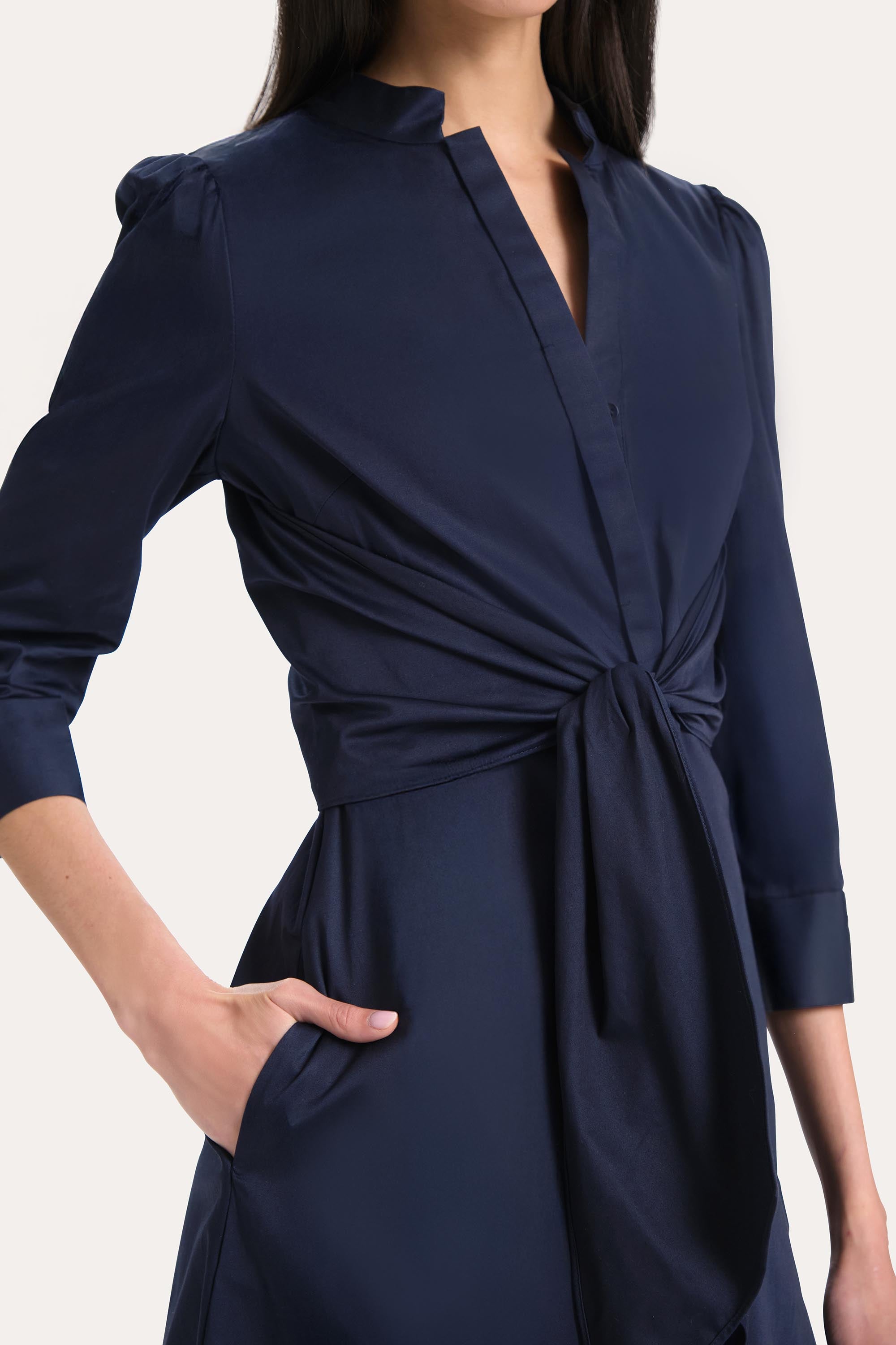 Cotton Tie Embroidered Dress