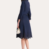 Cotton Tie Embroidered Dress