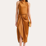 Josephine Draped Halter Dress