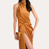 Josephine Draped Halter Dress