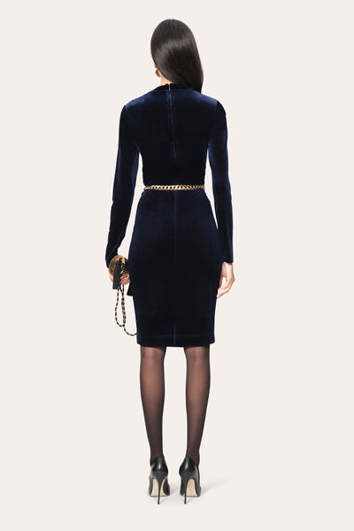 Asymmetric Velvet Dress Image 4