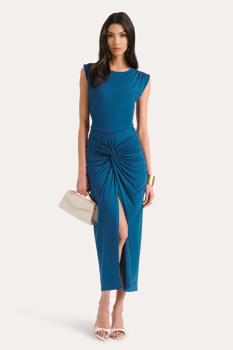 Gwen Ruched Midi Dress – Elie Tahari
