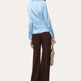 Anya Silk Charmeuse Ruched Shirt