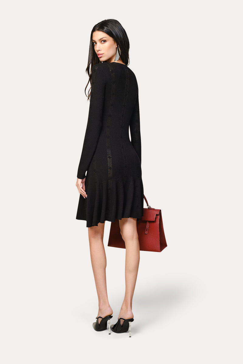 long sleeve mini knit dress JOAH BROWN Asymmetrical Form Fitting Rib Button Sweater V Neck Mini Dress | Pearl Grey Luxe Knit