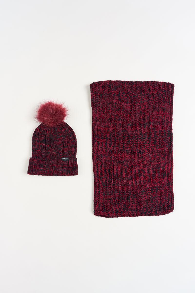 Rib Knit Beanie & Infinity Scarf