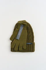 Cable Knit Beanie Hat & Gloves