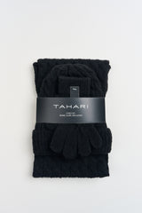 Lined Cable Knit Hat, Gloves & Scarf Set