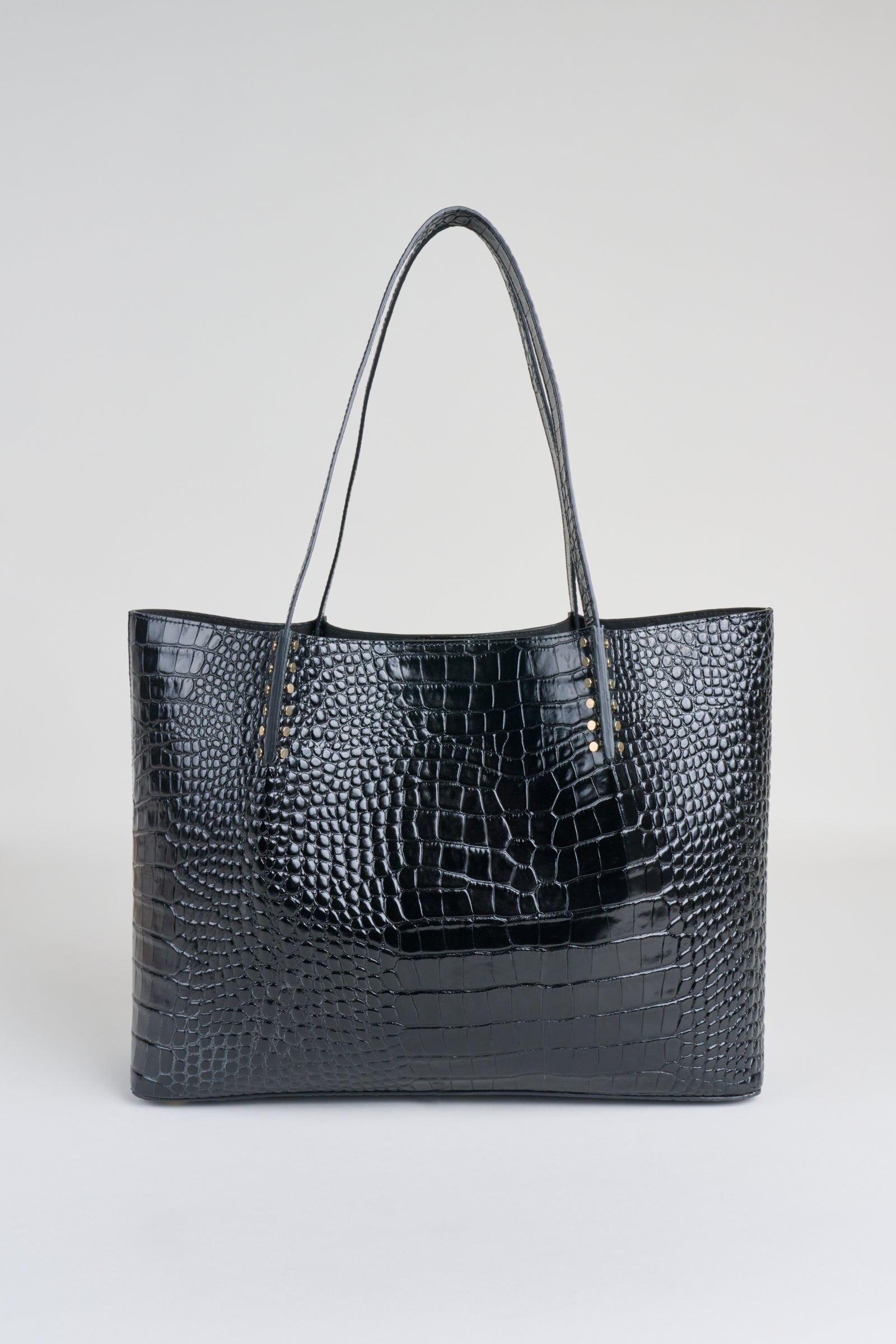 Crocodile Embossed Leather Tote Elie Tahari
