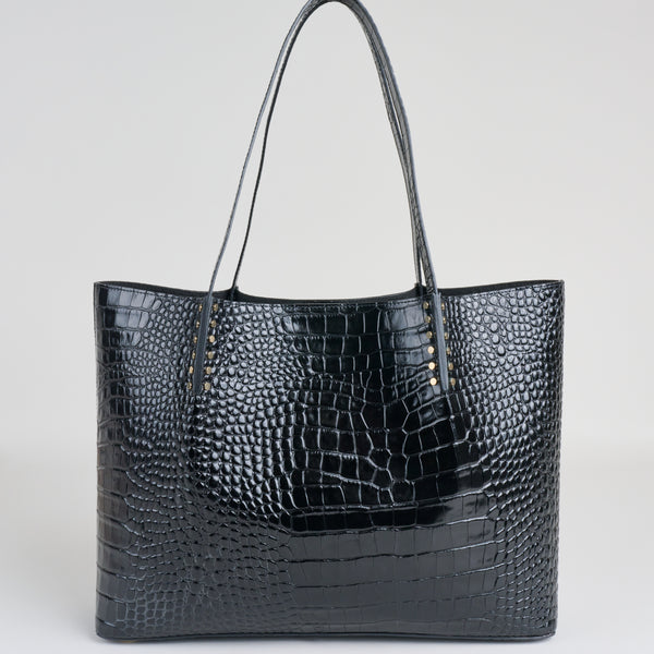 Tahari black tote bag deals