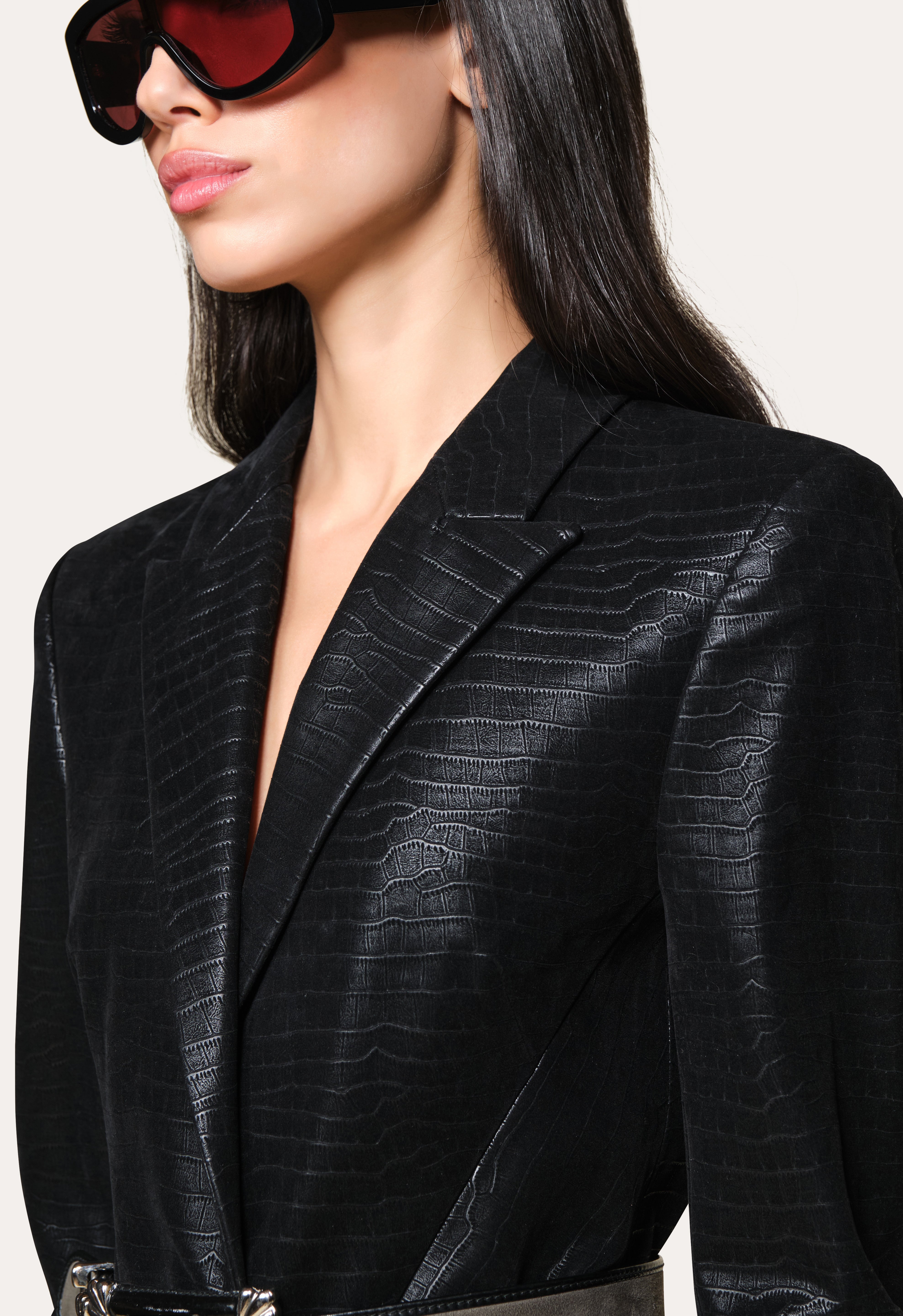 Crocodile Panel Blazer