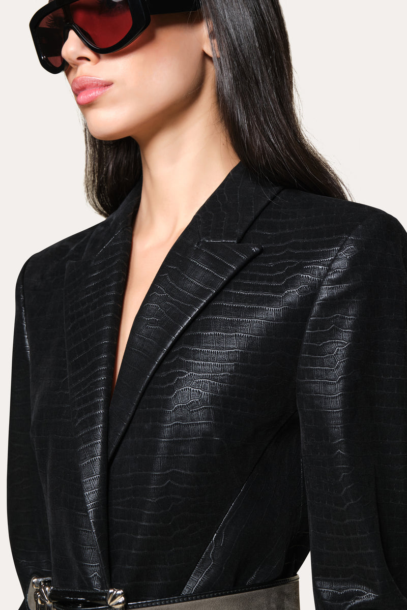 Crocodile Panel Blazer